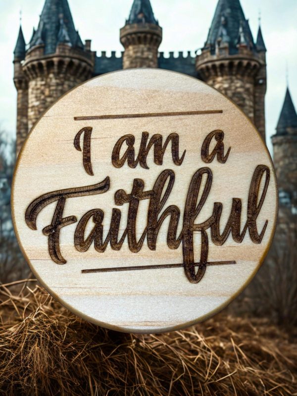 Wooden Coaster - I am a Faithful - 10cm Round Design.