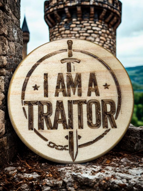 Wooden Coaster - I am a Traitor - 10cm Round Design.