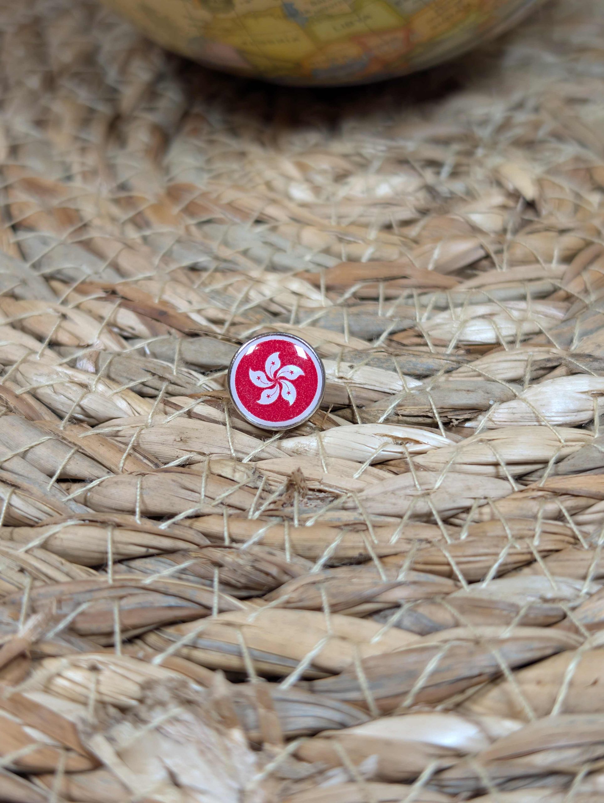 Hong Kong Flag Map Pin for Wooden World Map Travel Tracker