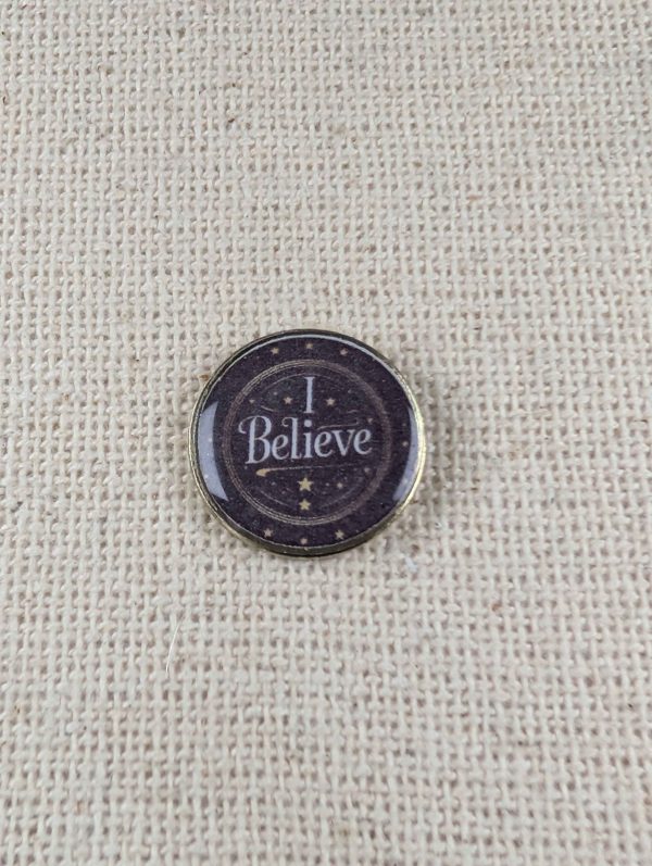 I Believe Christmas Badge - Christmas Pin - Large Resin Topped Pin Badge