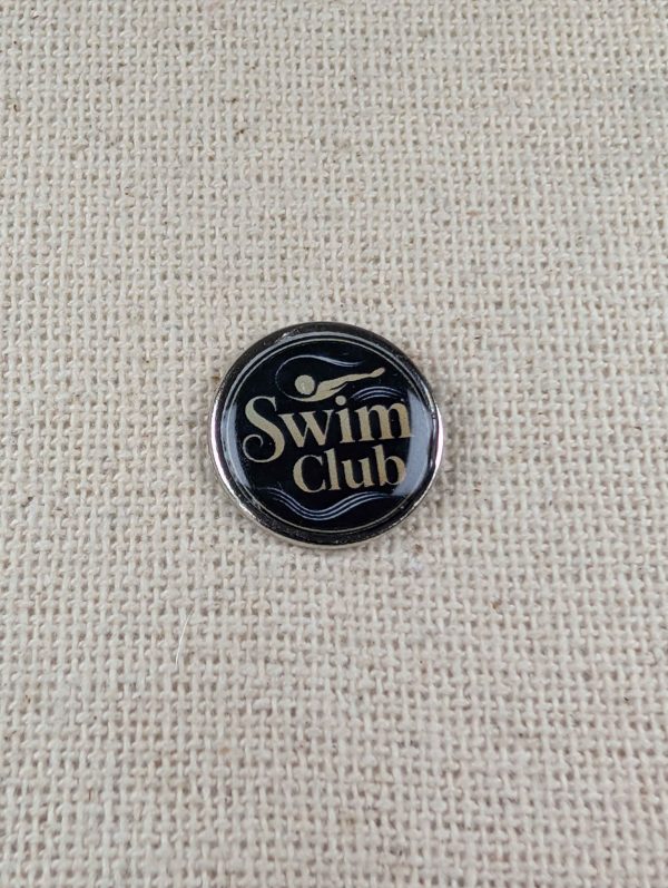 Swim Club Badge - Swimming Themed Badge - Large Resin Topped Pin Badge