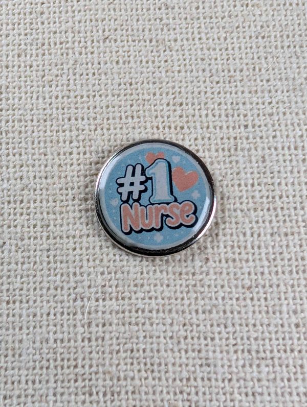Number 1 Nurse - Nurse Themed Badge - Large Resin Topped Pin Badge 3