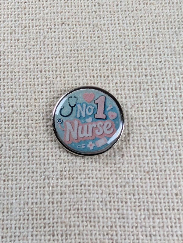Number 1 Nurse - Nurse Themed Badge  - Large Resin Topped Pin Badge 2