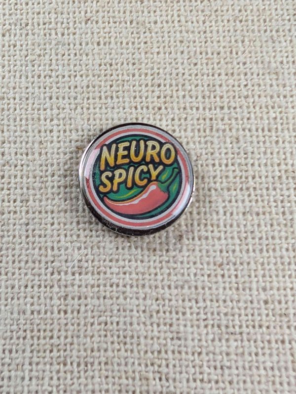 Neuro Spicy - Neuro-Diversity Themed Badge - Large Resin Topped Pin Badge