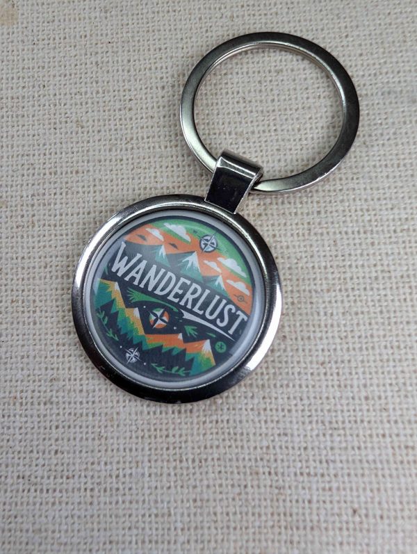 Wanderlust Keyring - Travel Themed - Large Resin Finished Keychain