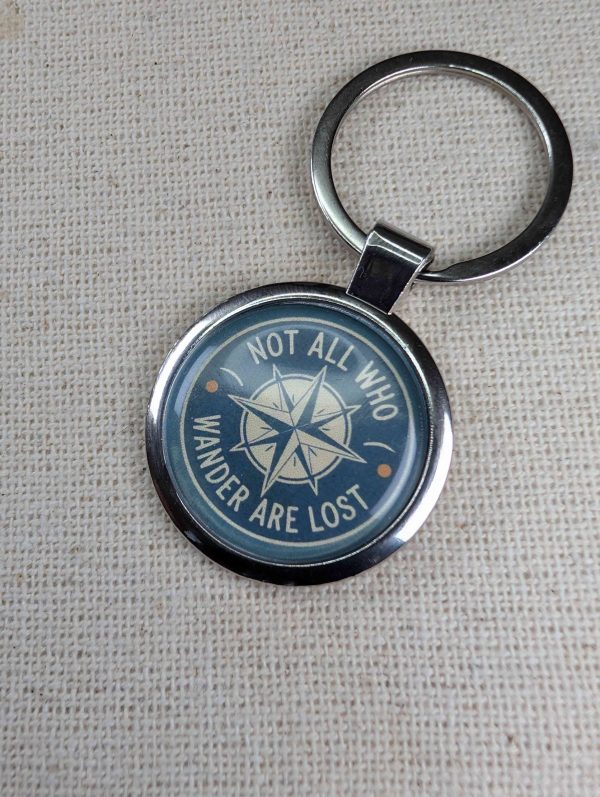 Not all who wander are lost Keyring- Travel themed - Large Resin Finished Keychain