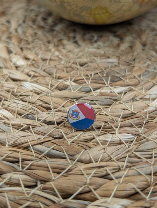 Sint Maartin Flag Map pin - Sint Maartin Flag Map Pin For Wood Map