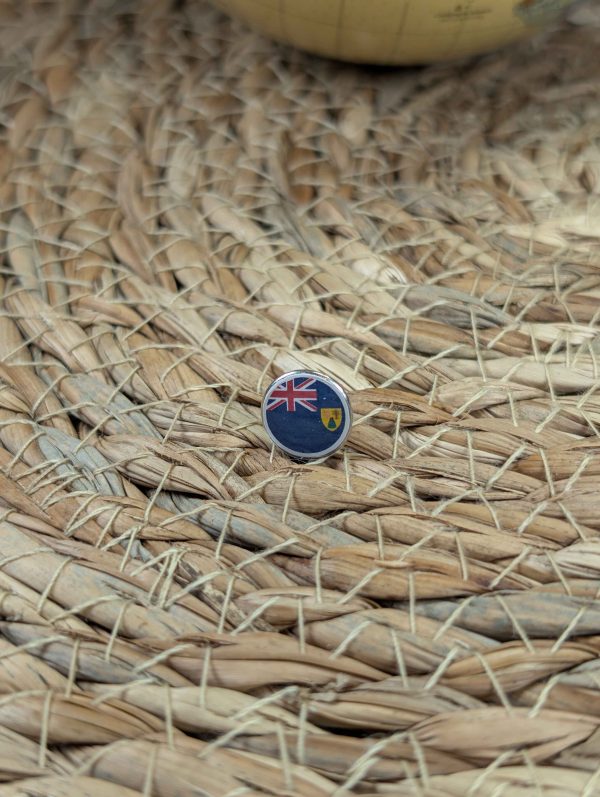 Turks and Caicos Islands Flag Map Pin For Wood Map