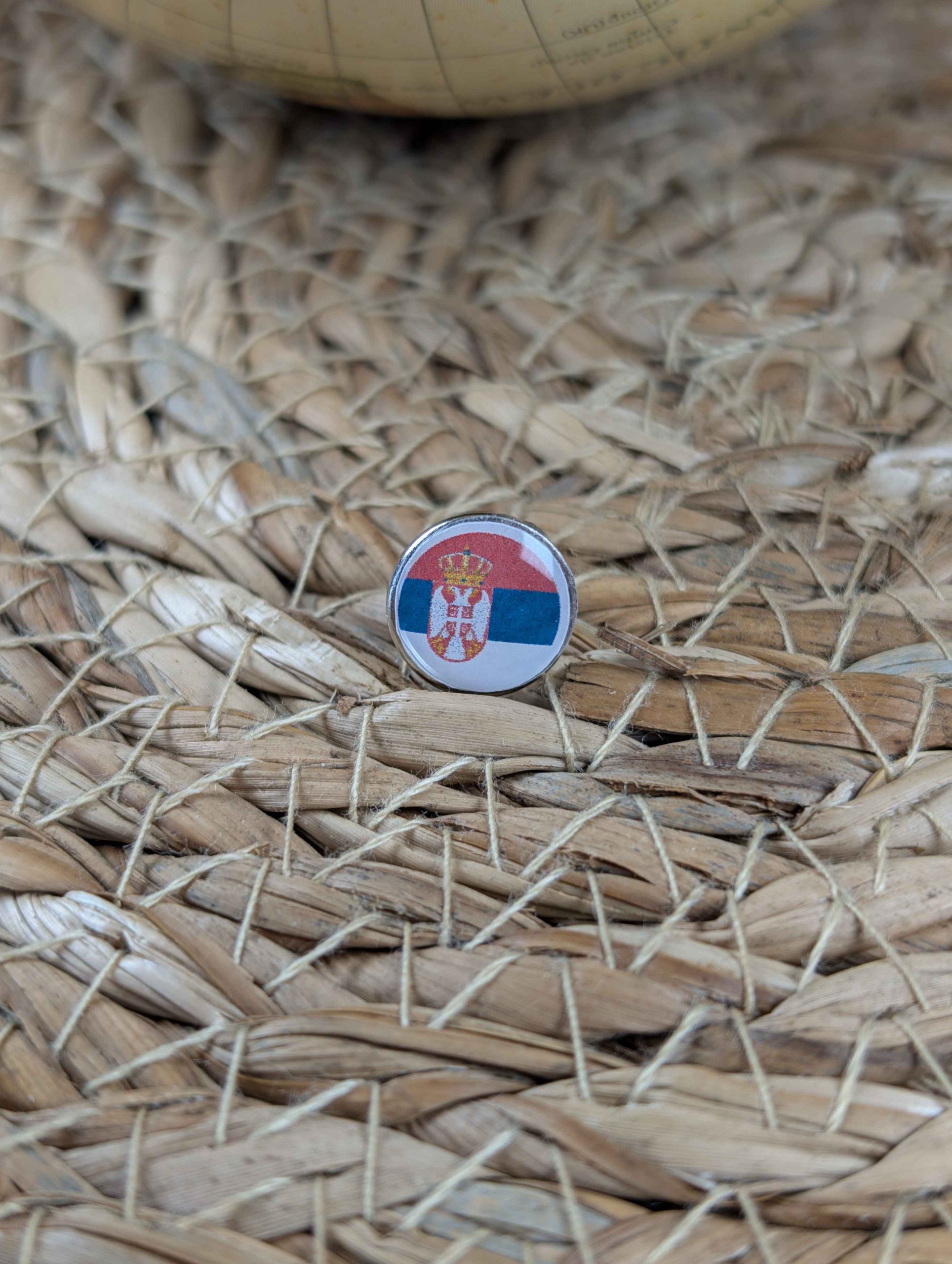 Serbia Flag Map Pin for Wooden World Maps