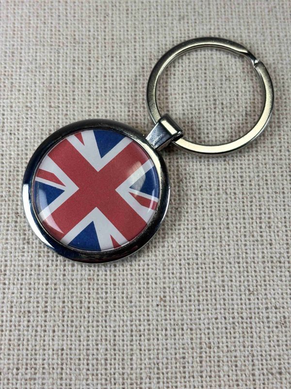 Union Jack Flag Keyring - Large Resin Topped Keychain - UK Flag