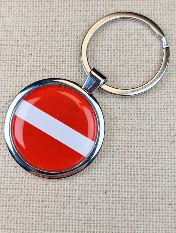 Latvia Flag Keyring - Large Resin Topped Keychain - Latvian Flag