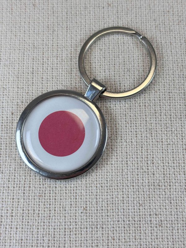 Japan Flag Keyring - Large Resin Topped Keychain