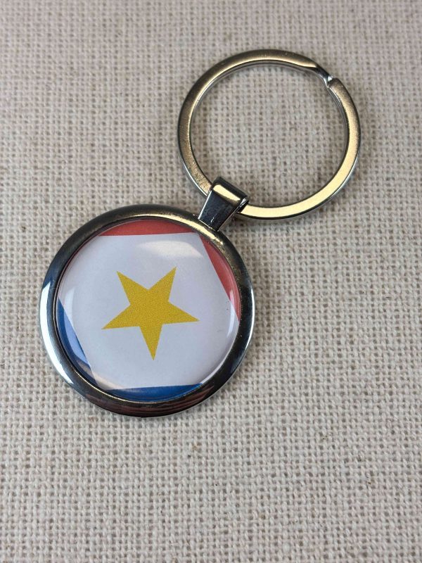 Saba Flag Keyring - Large Resin Topped Keychain