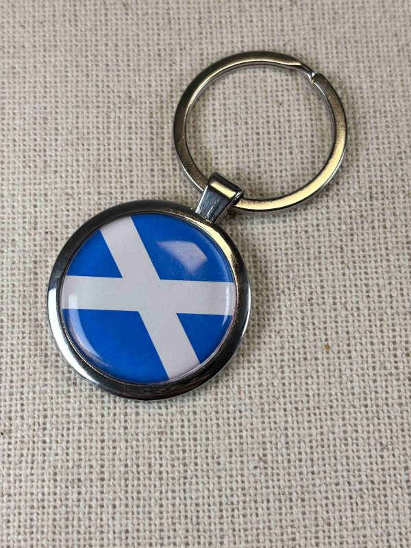 Scotland Flag Keyring - Large Resin Topped Keychain - Scottish Flag
