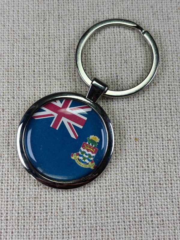 Cayman Islands Flag Keyring - Large Resin Topped Keychain
