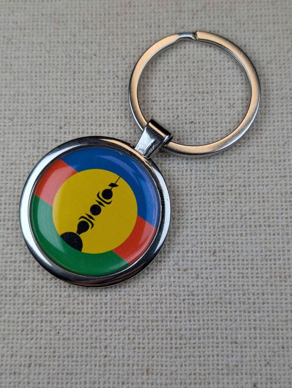 New Caledonia Flag Keyring - Large Resin Topped Keychain