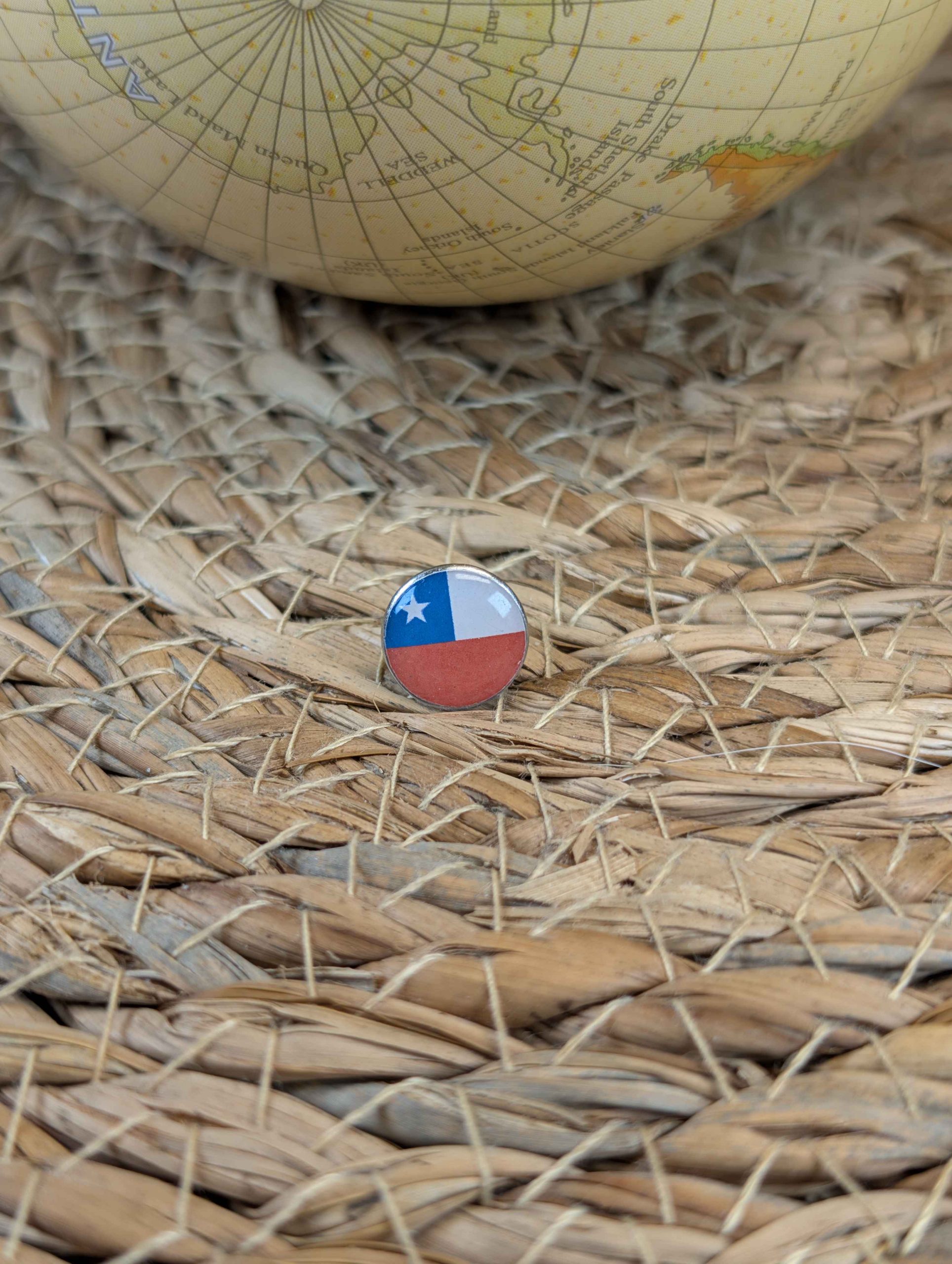 Chile Flag Map Pin for Wooden World Map Travel Tracker