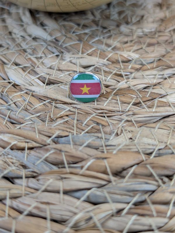 Suriname Flag Map Pin for Wooden World Map Travel Tracker