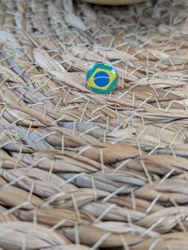 Brazil Flag Map Pin for Wooden World Map Travel Tracker