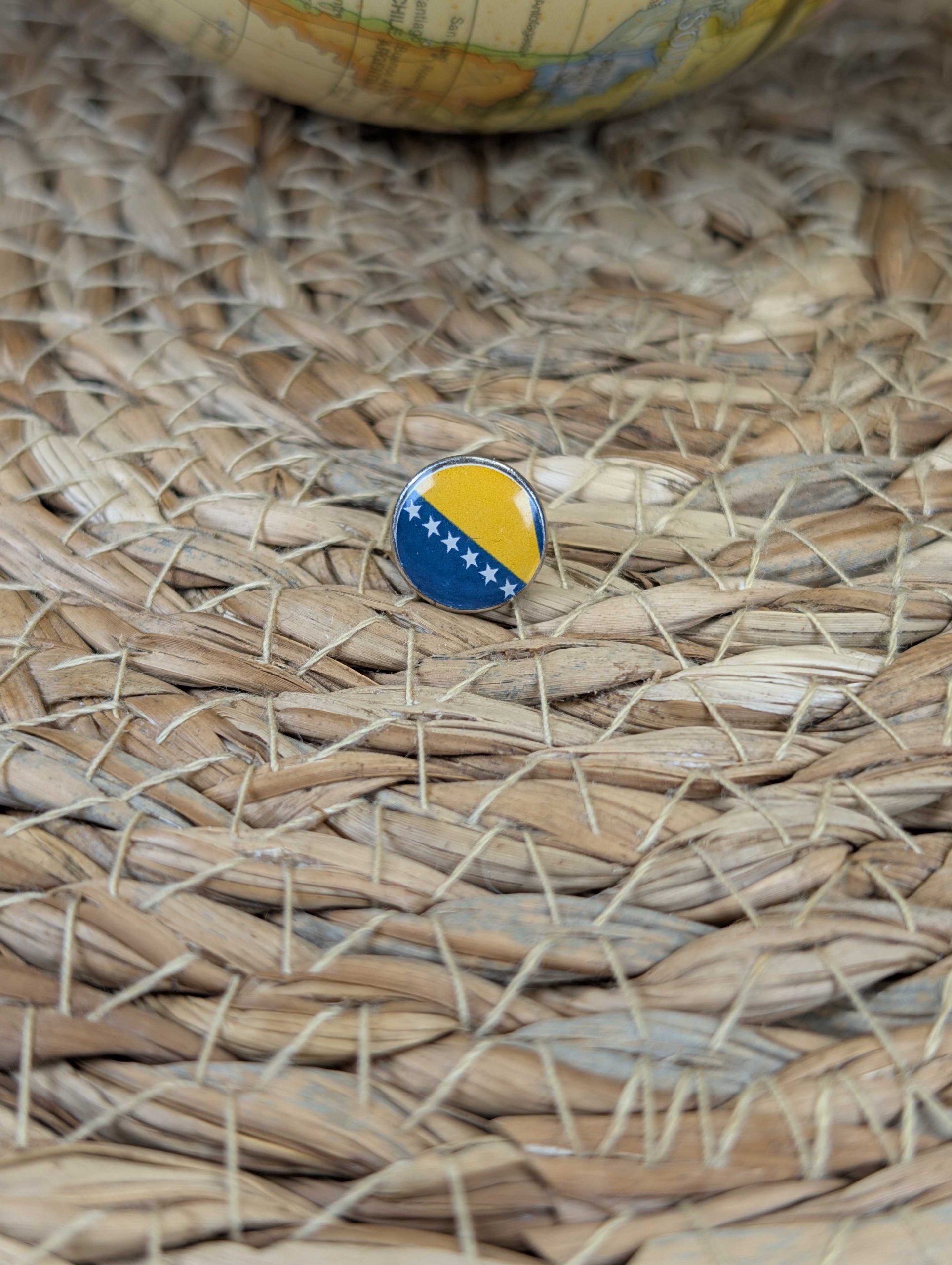 Bosnia & Herzegovina Flag Map Pin for Wooden World Map Travel Tracker