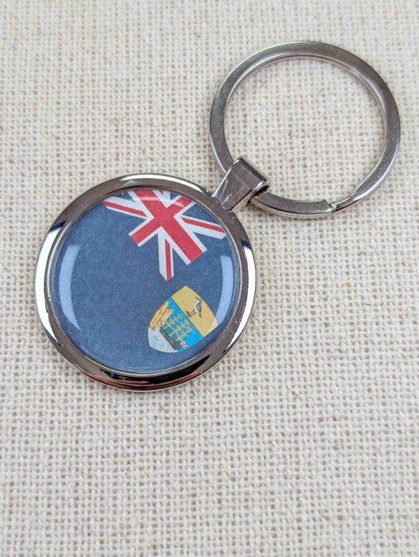 St Helena Flag Keyring - Large Resin Topped Keychain