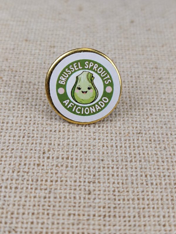 Brussel Sprouts Aficionado Pin Badge - Christmas Resin Pin - Large Lapel Badge