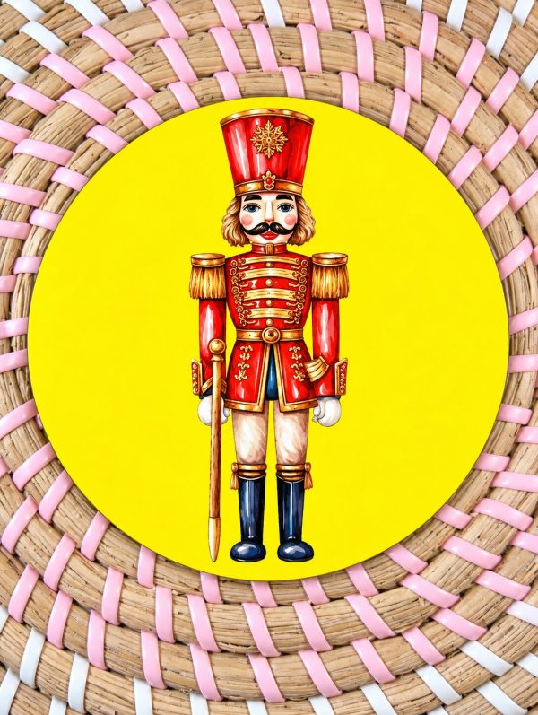 Nutcracker Soldier - Christmas Wooden Coaster - Handmade - Circle