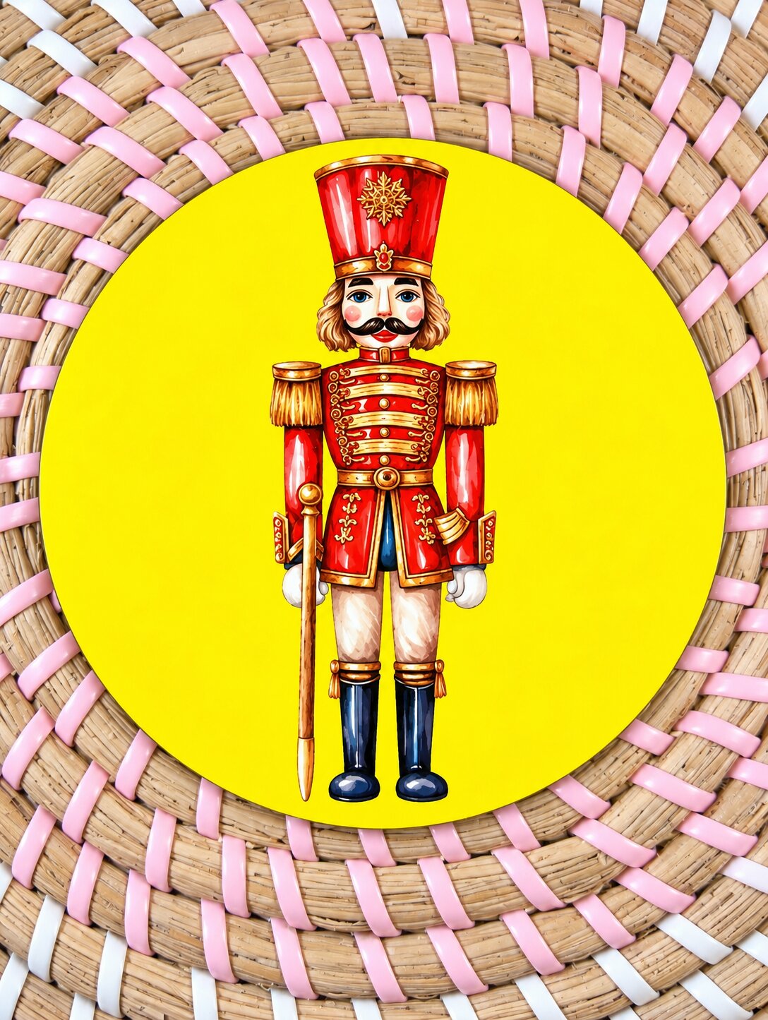 Nutcracker Soldier - Christmas Wooden Coaster - Handmade - Circle