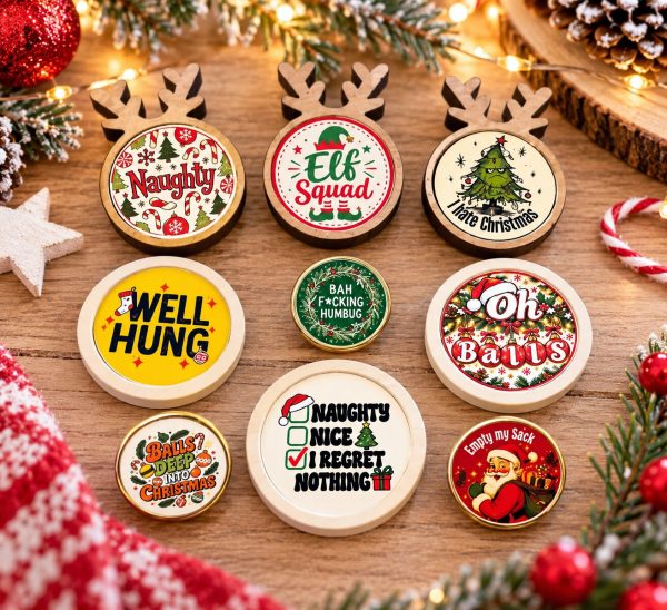 Christmas Themed Pin Badges