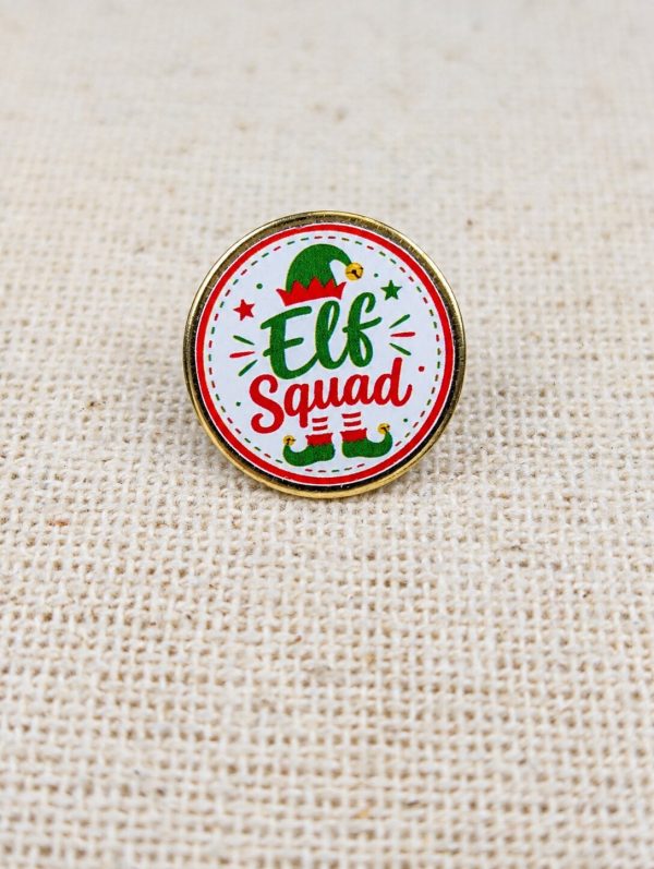 Elf Squad Christmas Pin Badge – Festive Elf Design – Handmade – 18mm Metal Pin