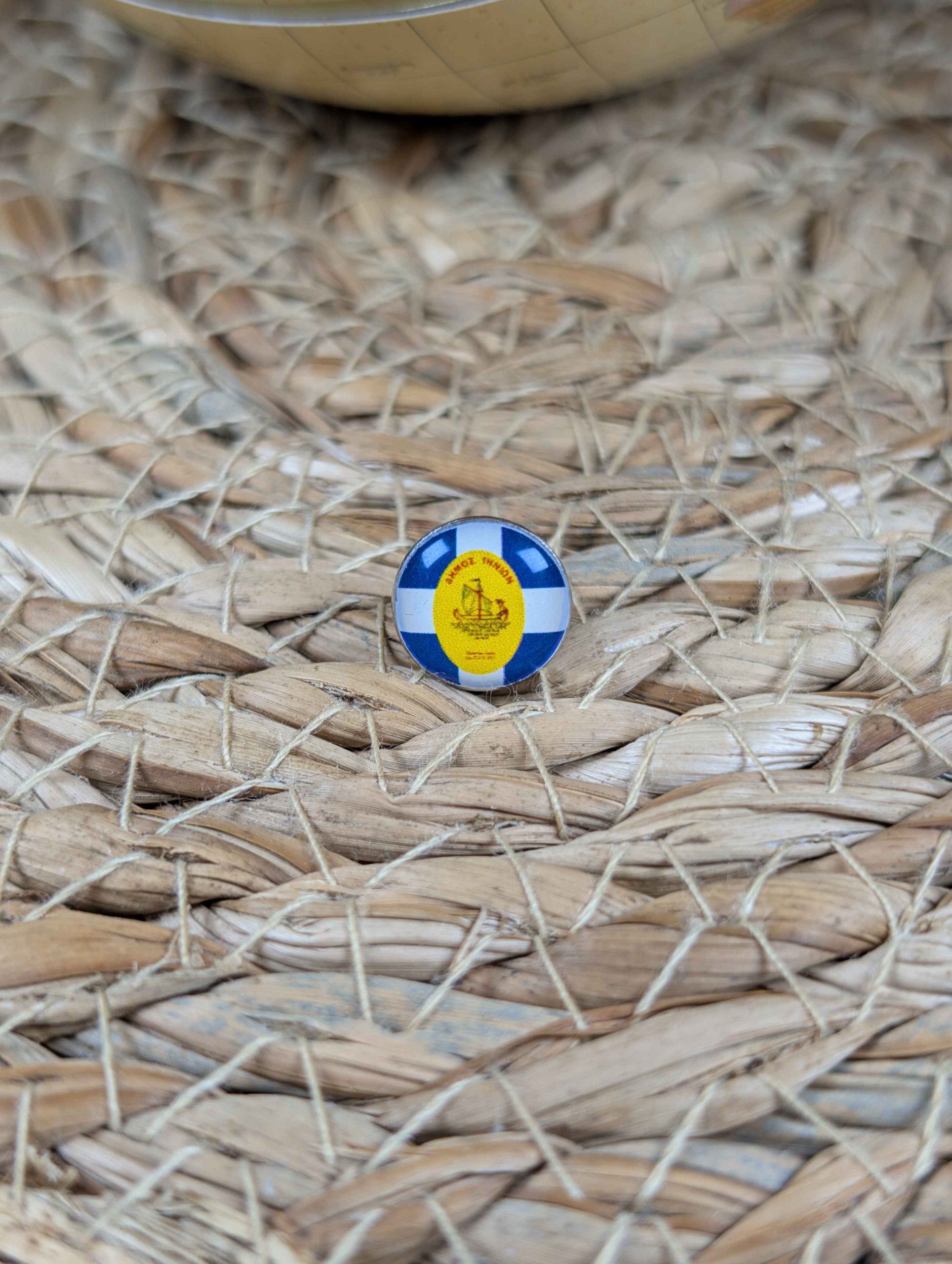 Thira Flag Map Pin for Wooden World Map Travel Tracker - Santorini Greece