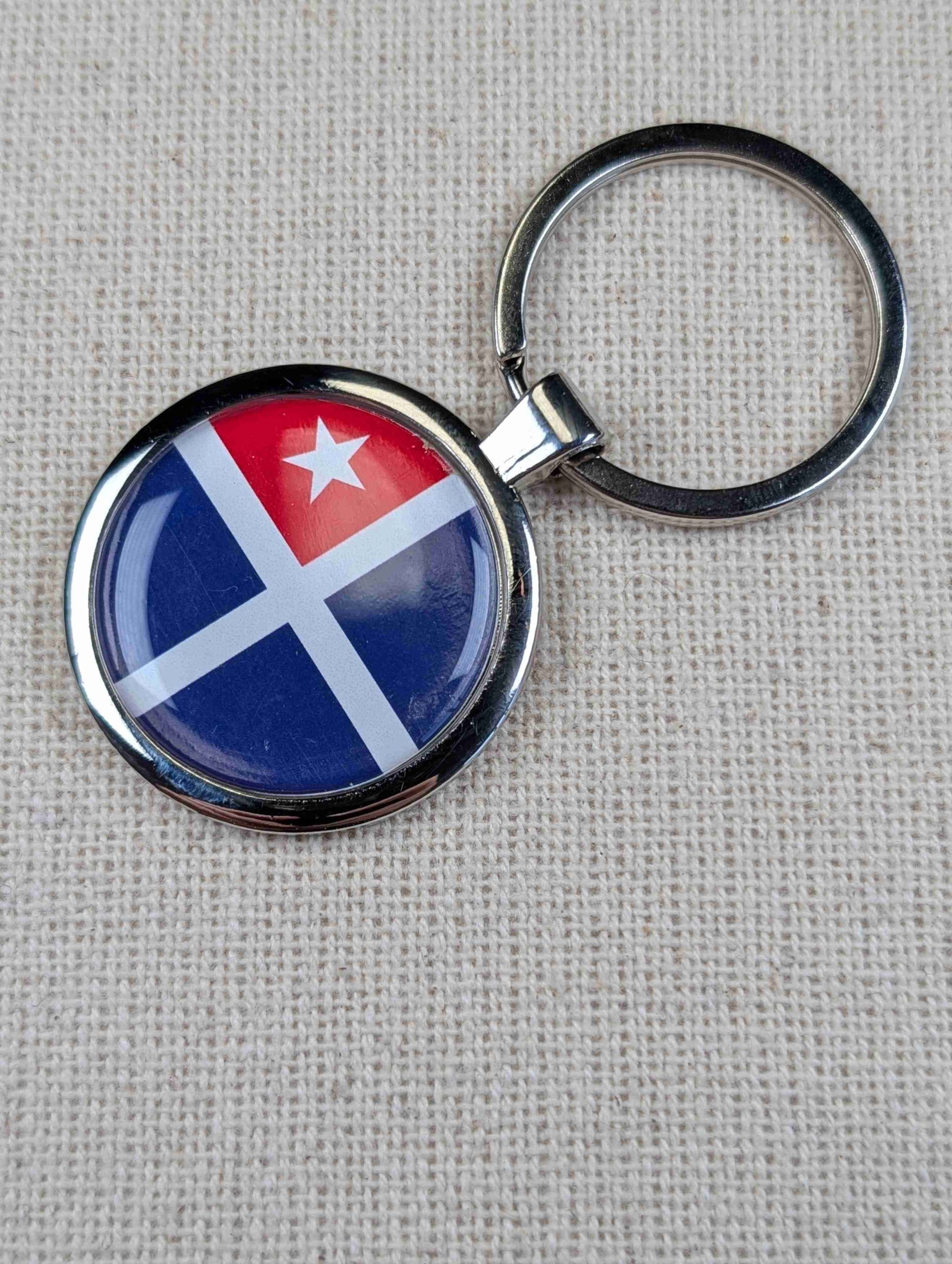 Crete Flag Keyring - Large Resin Topped Keychain