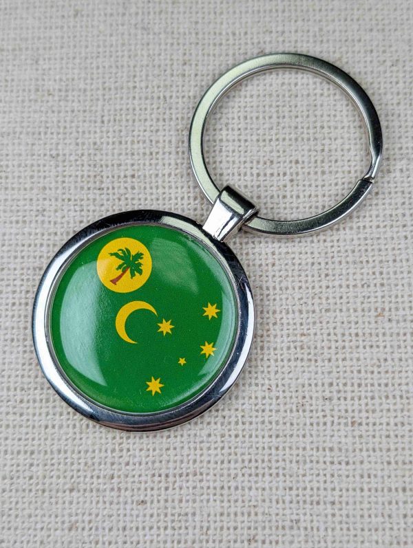Cocos (Keeling) Islands Flag Keyring - Large Resin Topped Keychain