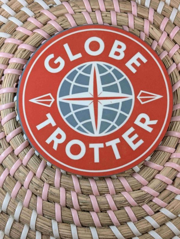 Globe Trotter - Wooden Coaster -Handmade - Circle